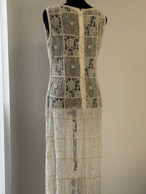 Scala White Lace Slip Dress with Ivory Blazer